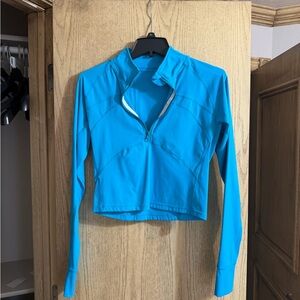 Women's Long Sleeve Quarter-Zip Active Top - Blue